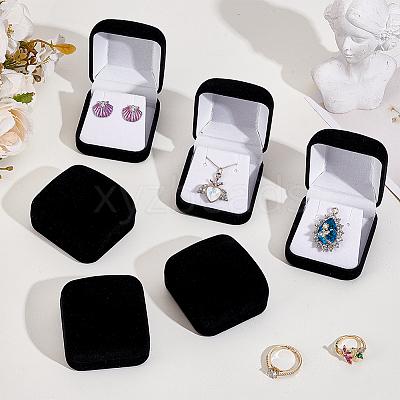 Flocking Jewelry Pendant Storage Boxes CON-WH0089-181C-1