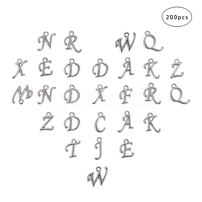 Alloy Letter Pendants PALLOY-NB0001-16-1