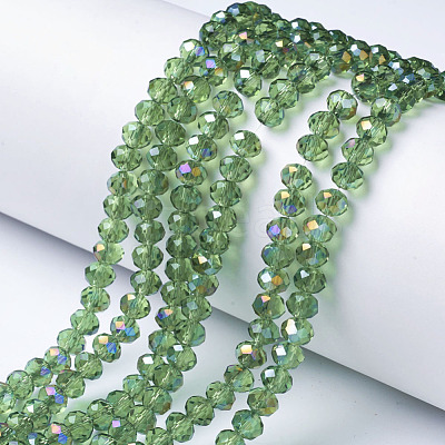Electroplate Transparent Glass Beads Strands EGLA-A034-T6mm-F04-1