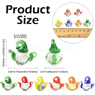 30Pcs 3D Transparent Glass Beads GLAA-CJ0003-05-1