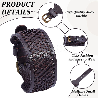 1Pc Imitation Leather Cord Bracelets BJEW-CL0001-35A-1