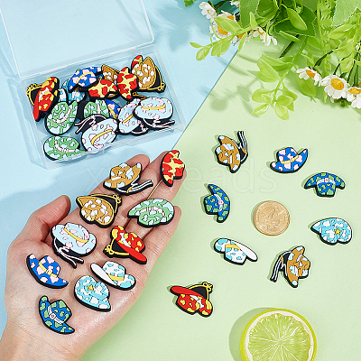 40Pcs 10 Styles PVC Cabochons PVC-PH0001-40-1