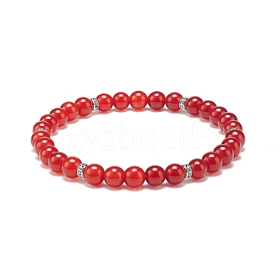 7Pcs 7 Style Natural Mixed Gemstone Round Beaded Stretch Bracelets Set BJEW-JB08917-1