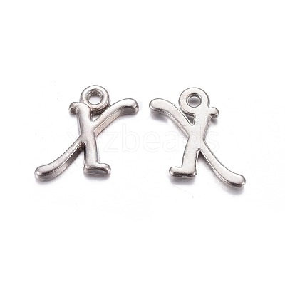 Platinum Plated Alloy Letter Pendants PALLOY-J718-01P-X-1