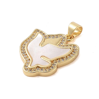 Brass Micro Pave Clear Cubic Zirconia Pendants KK-I712-29G-1