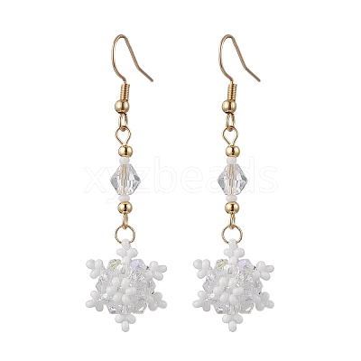 Glass Seed Beads Dnagle Earrings EJEW-MZ00501-01-1
