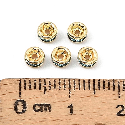 Brass Grade A Rhinestone Spacer Beads RSB034NF-13G-1