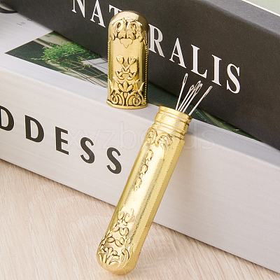 Zinc Alloy Craft Sewing Needles Case Box TOOL-WH20013-08G-1