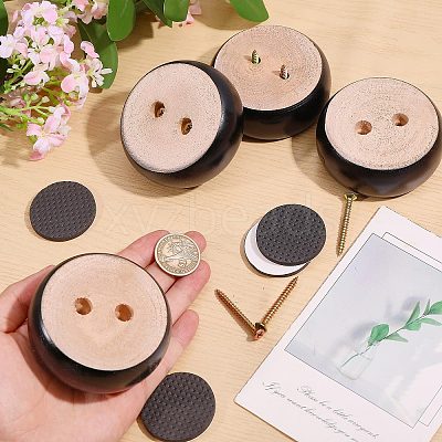 Wood Round Furniture Legs FIND-WH0199-412A-1
