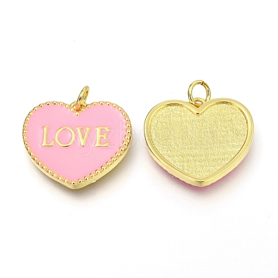 Brass Enamel Pendants KK-B027-03G-A-1
