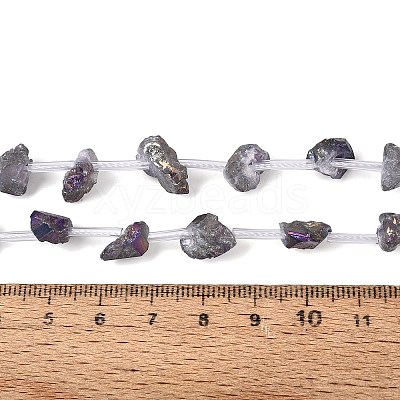 Electroplate Raw Rough Natural Amethyst Beads Strands G-Q610-06D-1