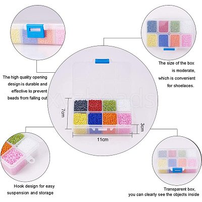 Mixed 12/0 Round Glass Seed Beads SEED-PH0006-2mm-04-1