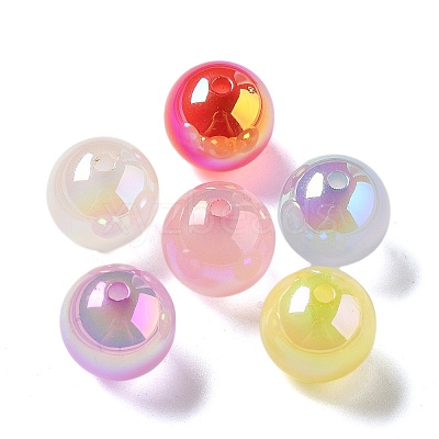 UV Plating Iridescent Acrylic Beads X-MACR-D032-04-1