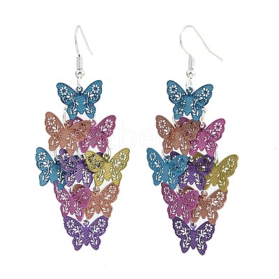 430 Stainless Steel Butterfly Dangle Earrings EJEW-A137-05P-01-1