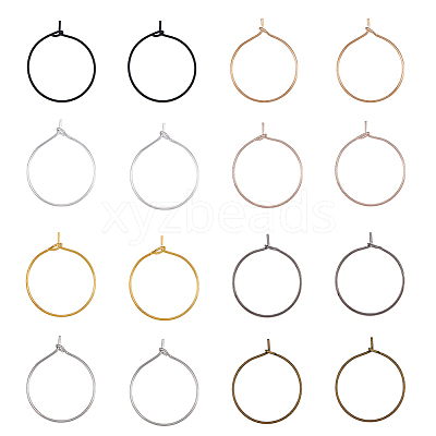 400Pcs 8 Colors Iron Hoop Earrings IFIN-FH0001-72A-1