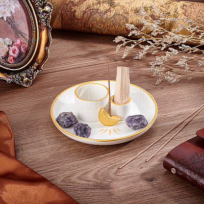Porcelain Candle Holders AJEW-WH0481-303-1