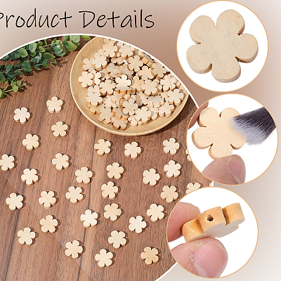 100Pcs Unfinished Maple Wood Beads WOOD-PA0001-66-1