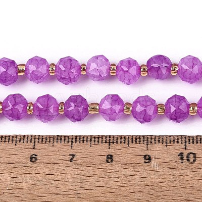Ombre Effect Dyed Transparent Crackle Glass Beads Strands GLAA-Q111-8MM-04-1
