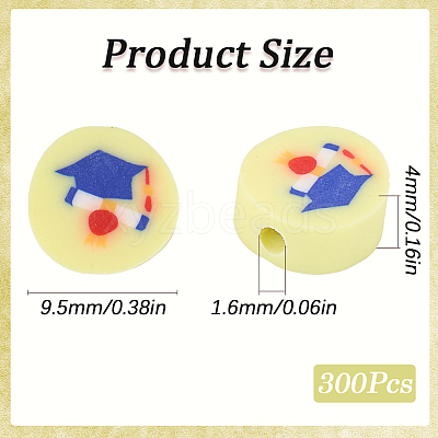 300Pcs Handmade Polymer Clay Beads CLAY-SC0002-24C-1