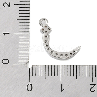 Rack Plating Brass Micro Pave Clear Cubic Zirconia Pendants KK-A224-03D-P-1