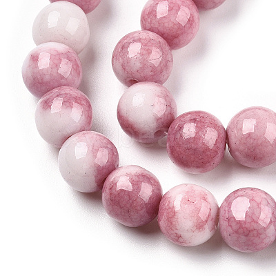 Ombre Effect Dyed Crackle Glass Beads X1-GLAA-T031-10mm-01I-1