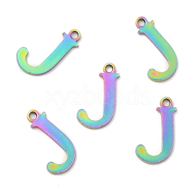 Ion Plating(IP) 304 Stainless Steel Alphabet Charms STAS-H122-J-M-1
