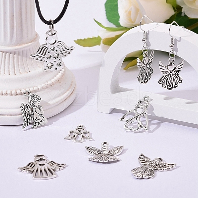 80Pcs 8 Styles Tibetan Style Alloy Pendants TIBEP-LS0001-07-1