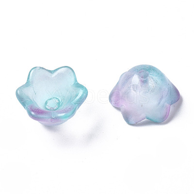 Transparent Two Tone Spray Painted Glass Beads GLAA-Q089-002B-002-1