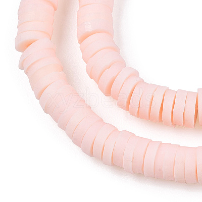 Flat Round Handmade Polymer Clay Bead Spacers X-CLAY-R067-4.0mm-27-1