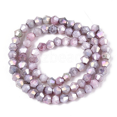 Ombre Effect Dyed Glass Beads Strands GLAA-T025-4mm-09C-1
