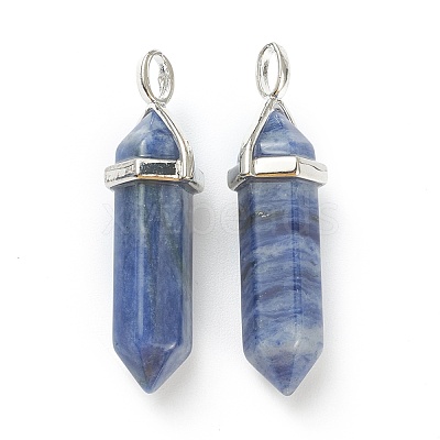 Natural Sodalite Pointed Pendants X-G-M378-01P-A18-1