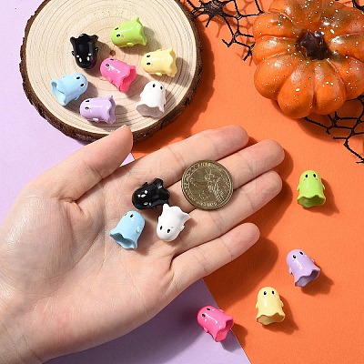 14Pcs 7 Colors Opaque Acrylic Beads MACR-YW0004-10-1