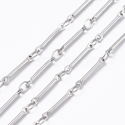3.28 Feet Real Platinum Brass Bar Link Chains X-CHC-R126-13P-1