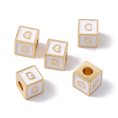 Rack Plating Brass Enamel Beads KK-B060-04G-04G-1
