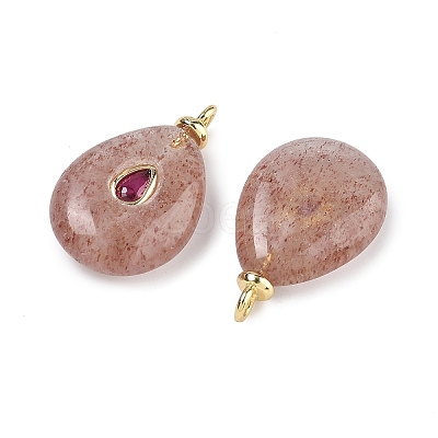 Natural Strawberry Quartz Pendants KK-C251-01A-03-1
