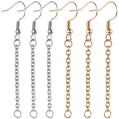 40Pcs 2 Styles 304 Stainless Steel Earring Hooks EJEW-SC0001-85-1