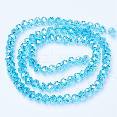 Electroplate Glass Beads Strands X-EGLA-A034-T8mm-B14-1