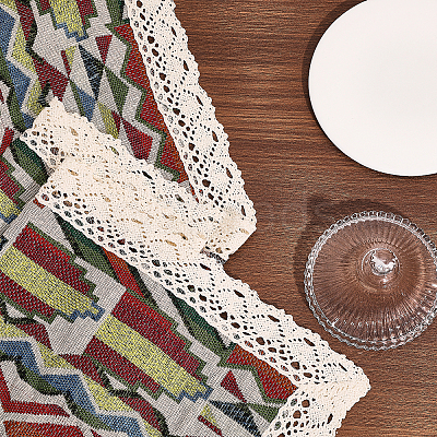 Geometric Pattern Burlap Table Runner AJEW-WH0258-754-1