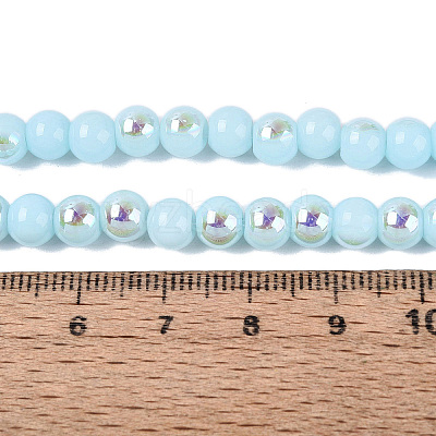 Electroplate Opaque Glass Beads Strands LS-EGLA-Q132-6MM-01C-12-1