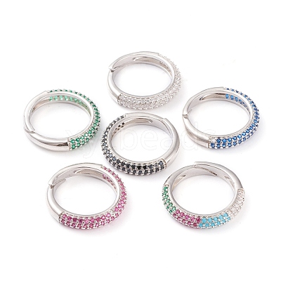 Adjustable Brass Micro Pave Cubic Zirconia Cuff Rings RJEW-L098-007-P-1