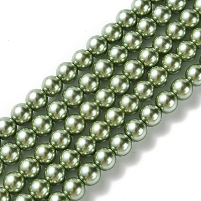 Eco-Friendly Glass Pearl Beads Strands HY-A008-8mm-RB115-1