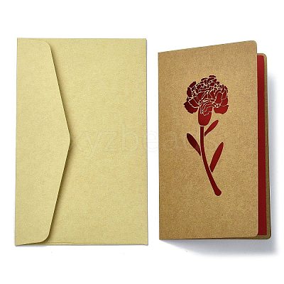 3 Sets Kraft Paper Greeting Cards AJEW-FS0001-27B-1