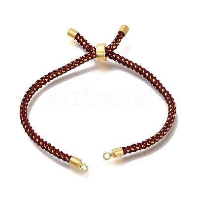 Braided Cotton Cord Slider Bracelet Making MAK-R001-01G-04-1