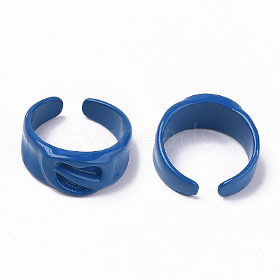 Spray Painted Alloy Cuff Rings RJEW-T011-34C-RS-1