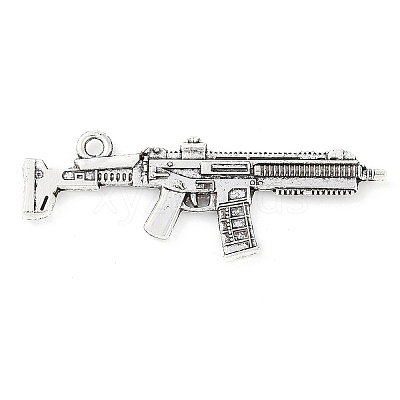 Tibetan Style Alloy Submachine Gun Pendants TIBEP-Q043-134-RS-1