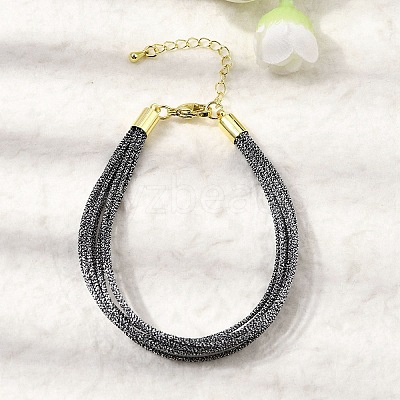 Polyester Metallic Braided Multi-strand Cord Bracelet for Bracelet Making BJEW-H642-02G-03-1
