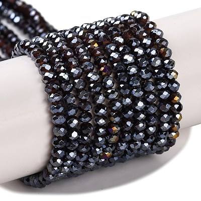 Baking Electroplate Glass Beads Strands X-DGLA-A039-J2MM-B20-1