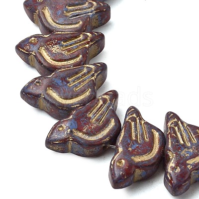 Painted Glass Beads Strands GLAA-Z021-19B-1