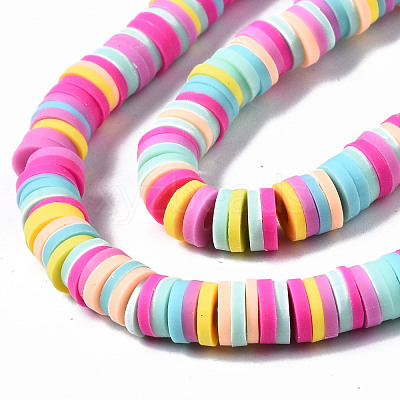 Handmade Polymer Clay Beads Strands CLAY-R089-6mm-137-1