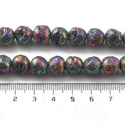 Electroplated Natural Lava Rock Beads Strands G-A251-D01-01I-1